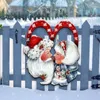 Decorative Flowers JFBL Santa Claus Love Holiday Wreath Valentine's Day Welcome Front Door Decoration Wooden Rings Hanging Pendant