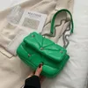 Sacs à bandouliers Green Small Pu Leather Crossbody for Women 2024 Hit Hiver Rivet Designer Chain de luxe Chaîne à main et sacs à main