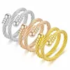 Anneaux de cluster Tredured Spiral Couple en acier inoxydable en acier inoxydable pour femmes Hiphop Rock Rock Gold Color Korea Fashion Bijoux Accessoires