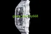 OEM 빛 다이버 크리스탈 시계 39.8mm TW 공장 4S20 석영 운동 사파이어 WHSA0007 별이 빛나는 아이스 다이아몬드 골격 시계