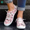 Casual Shoes Ladies Print Flat Shoe Female Sport Women 2024 Lace Up Canvas Camouflage White Strappy