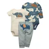 Ensembles de vêtements nés Baby Clothes Set Boy 3pcs Body Pantal