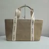 Shoulder Bags Straw Women's Bag 2024 Summer Versatile Rattan Large Capacity Casual Tote Letter Holiday Style Handbag