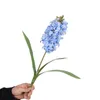 Dekoracyjne kwiaty drukowania hiacyntów z liśćmi ręka poczuj nawilżanie Delphinium Wedding salon wystrój domu ozdoby doniczkowe