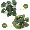 Decoratieve bloemen 2 pc's Candlestick Garland slaapkamer Decore eucalyptus kransen ringen Bedromroom decoraties kleine zijden bloem