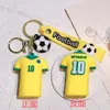 Decompressão Toy Keychain Soccer Star Jersey Keychain Pingente charme Chave de carro Geocaching Small Gift