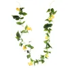 Flores decorativas amarelas de videira artificial de videira faux plantas penduradas ao ar livre vinhas de guirlanda floral para cenário ao ar livre