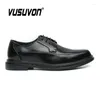 Casual Shoes Gentleman Business Formal Leather Boys Fashion Dress Flats Classic Italian Blackl Offford för Men Derby