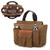 Duffel Bags Bartender Bag Genuine Leather Waxed Canvas Portable Cocktail Shaker Kit With Handle For Travel Home Indoor Outdoor Party