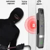 Verrouillage de verrouillage Verrouillage de porte intelligente Lock Tuya Wifi App Remote Control Empreinte Antitheft Lock électronique avec caméra pour les yeux CAT