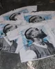 Американская портретная печать бабочка хип -хоп, мужские и женщины, темные футболки ретро -саллевые летние топы Y2K 240402