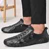 Sapatos casuais tendência masculina zíper redonda confortável respirável não deslizamento ao ar livre Octopus preto branco