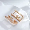 Orecchini penzolanti Kinel 585 Rose Gold Color for Women Girl Fashion Geometric Natural Zircon Drop Earring Gioielli quotidiani di alta qualità