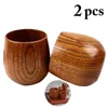 Cups Saucers 2pcs Mode einfache Holzbecher -Set Leichter japanischer Stil Wasser Tee Weinbecher Alkoholkonsummensilien