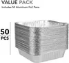 Miski 8x8 aluminiowa folia ogrzewacza magazynowanie lekkich i wygodnych 50 opakowań jednorazowych doskonałych