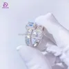 Avancerad teknik Lågpris VVS Princess Cut Moissanite Mens Ring