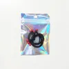 Storage Bags Translucent Hologram 50pcs Flat Cosmatic Eyelash Gift Packaging Pouch Aluminum Foil Holographic Hang Hole