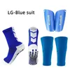 Threepiece Anti Slip Soccer Socks Football Shin Guards Adults Kids Elasticity Legging Cover Sleeve With Pocket Protection Gear 240402