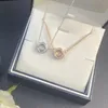 Hanger kettingen van hoge kwaliteit geometrische cirkelvormige enkele zirkonen ketting voor vrouwen mode -sieraden