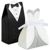 Wrap regalo 50pcs Bride and Groom Candy Boxes Obito da smoking per dono per la doccia da sposa DECO DECO PROPRIETTI