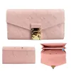 Modekoppling hasp präglad långväggar med mens passhållare korthållare mynt pursar nyckelpåse kvinnor designer väska plånbok lyx rosa läder kuvert kort plånbok