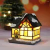 Dekorative Figuren kleines Weihnachtshaus LED Snow bedeckte Orament