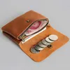 Plånböcker handgjorda retro läderplånbok kort och kvinnors student mini ultratunna myntväskor kort