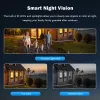 Cameras 6K 12MP WiFi IP Camera Outdoor PTZ Three Lens Doudal Screens 8x Zoom Auto Tracking Human Imperproof Security CCTV CAM