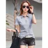 Womens 2024 Summer New Short sleeved T-shirt Womens Leading Casual Womens Sports Polo Shirt Womens T-shirt