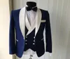 2018 Neueste Designs Marine Blue Men Anzug Mitte Made Smokedos Prom Dinner Mens Anzüge Mann Bräutigam Hochzeitsanzüge Jackelpantshose8520328