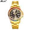 18 Missfox Swiss Lao Jia Fashion High Grade inlaid Colorful Diamond Rostfritt stål Glow Men's Watch