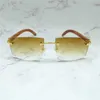 2024 Ny högkvalitativ 10% rabatt på lyxdesigner Nya män och kvinnors solglasögon 20% rabatt på stora män Rimless Glasses Vintage Shades for Women Trending Products