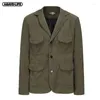 Herenjacks Leer Spring herfst Coats Busual Fashion Men Corduroy Jacket Solid Color British Stand Collar Warm Coat 4xl