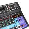 Mixer Wireless 6 Channel Audiomixer Portable Sound Mixing Console USB Interface Computer Input 48V Phantom Monitor Audio Recording