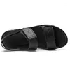 Bedding Sets Men's Sandals Summer Comfortable Soft Leather Big Size 50 Convenient Men Black Beach Shoes Mens Sandal