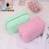 Storage Bags MIROSIE Terry Cloth Makeup Pouch Cotton Zipper Cosmetic Trendy Preppy Quilted Travel Bag Skincare Toiletry