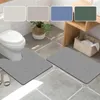 Bath Mats Water-absorbent Bathroom Mat Set Household Room Rugs Non-slip Washroom Rubber Carpet U-shaped Toilet Side Doormat