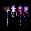 Party Decoration 1PC Kids Colorful Glowing Sticks Flashing Heart Star Butterfly Girls Princess Fairy Wands Cosplay Props Light Up Toy Stick