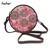 Schoudertassen NoisyDesigns Mandala Print Ronde Crossbody tas mode mode hoogwaardige pu lederen dames designer handtas messenger