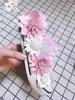 Sapatos casuais Summer Flower Fashion Pedal Lazy feminino versão coreana de pequena tela branca rosa