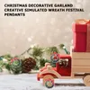 Decorative Flowers 5 Pcs Decorate Christmas Wreath Bow Garland Wall Hanging Artificial Iron Small