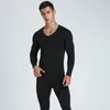 Heren thermisch ondergoed mannen Warme kledingset thermo lange johns voor man sexy v kraag winterpak Undershrt underpant