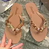 Slippers Femmes Summer chaussures plates femelles grandes glissades Pantofle Fashion Rubber Flip Flips Bas Soft Beach 2024 Luxury Hawaiian