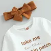 Kläduppsättningar födda babyflickor julkläder 3st Xmas Santa Letter Print T-shirt Plaid Fleid Pants set med pannband