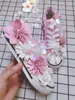 Casual Shoes Summer Flower Fashion Pedal Lazy Female Korean Version Of Small White Pink Canvas