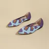 Casual Shoes 2024 Pointed Ballet Shallow Leopard Women's Knitted Comfortable Flat Woman Loafers Zapatos