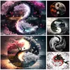 Yin Yang Tree 5D Diamond Painting Tai Chi Patrón de colección de paisajes DIY Bordado completo Mosaico Decoración del hogar 240328