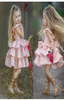 Abito da ragazze a strati 2021 Nuovi vestiti per bambini rosa plaid per 1 2 3 4 5 anni Girl Summer Children senza schienale Principessa Dresss6317397
