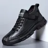 Freizeitschuhe Herrenleder High Top handgefertigt für Männer Retro trendige Arbeit Zapatos para hombre chaussure homme herren schuhe