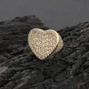 925 Sterling Silver Men Ring Hip Hop Iced Out Vvs Baguette Moissanite Diamond Ring with Gra Love Heart Finger Ring for Men Women